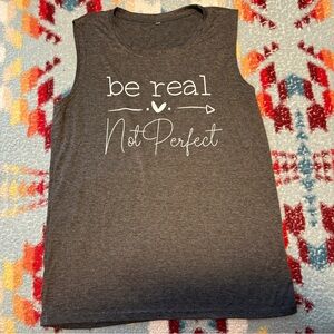 Gray Sleeveless Graphic Tee